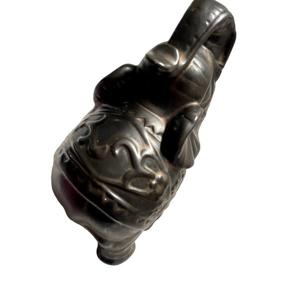 Lucky Ceramic Elephant Trunk Up With Saddle Black Copper Better Homes & Garden u - Picture 5 of 8